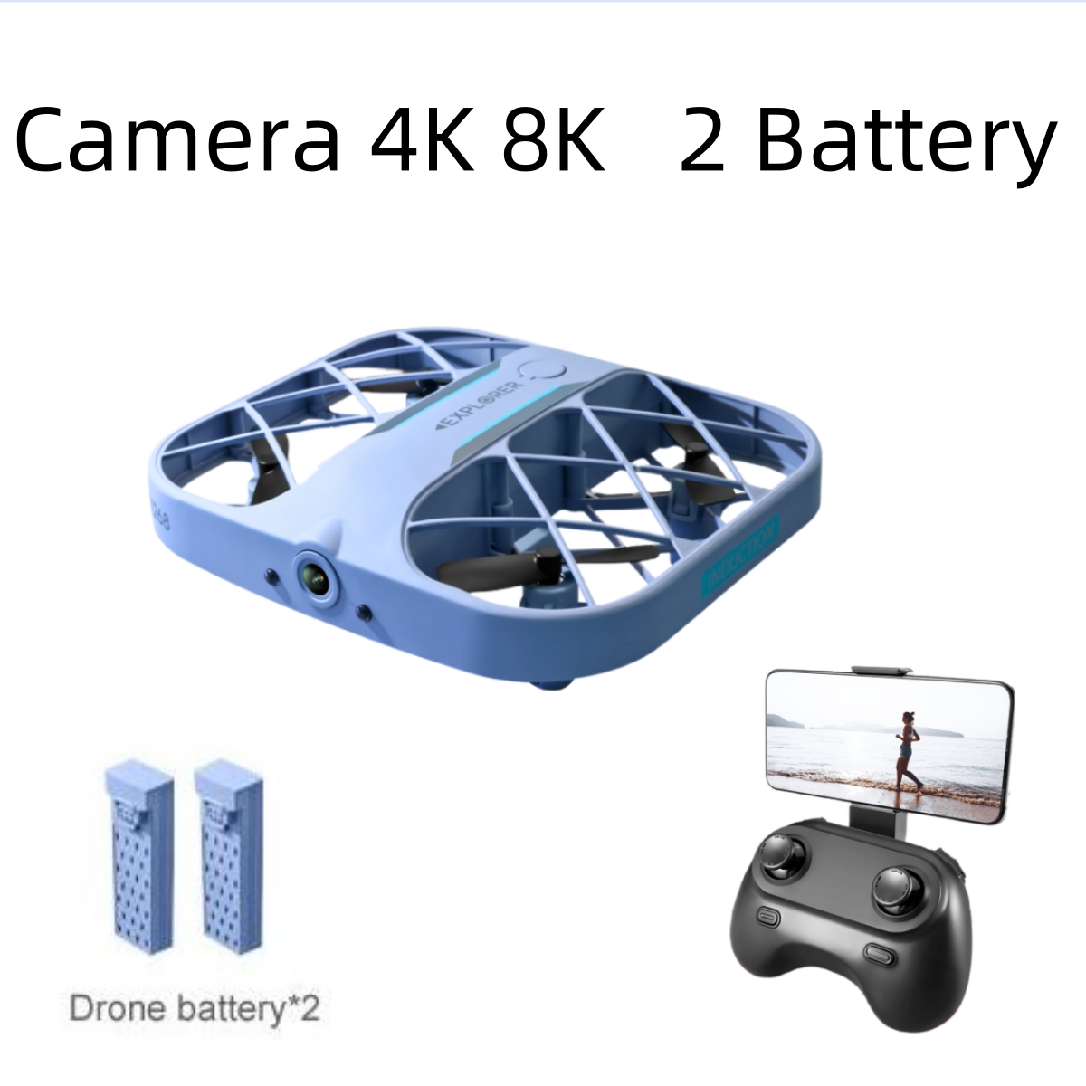 Drone Lidar - JJRC H107 FPV RC 드론(배터리 2개